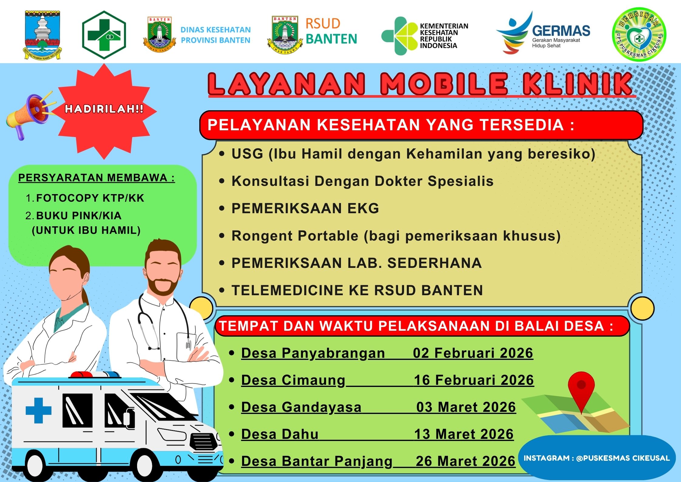 JADWAL PEMERIKSAAN MOBILE KLINIS